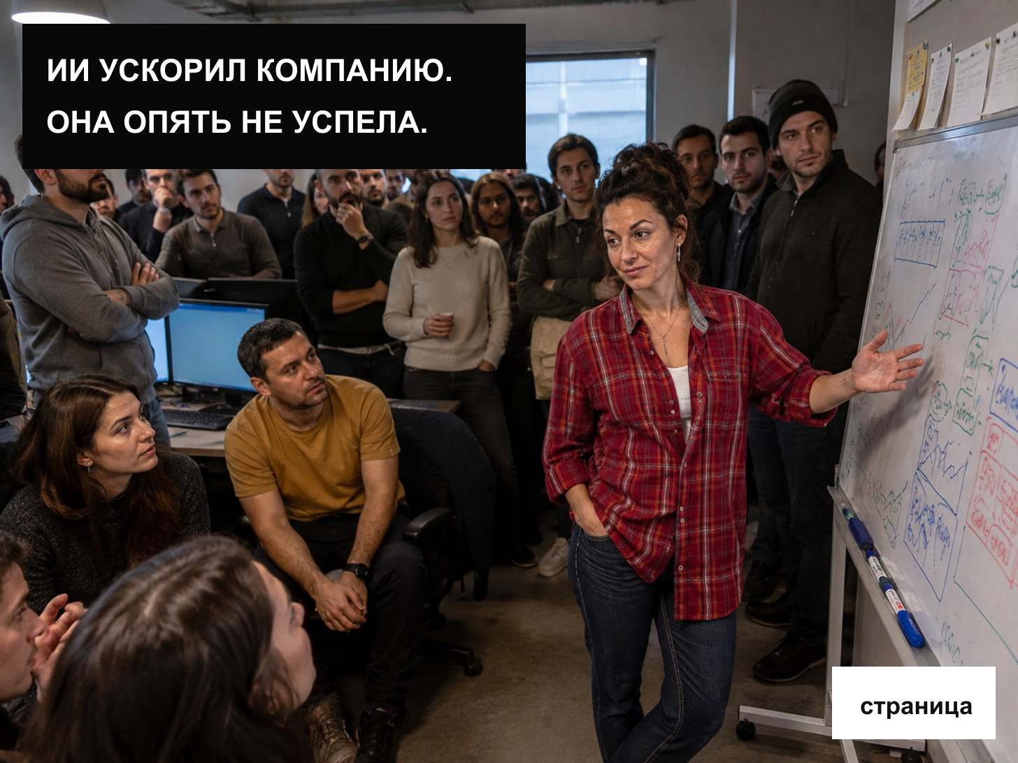 Редакционная обложка исследования: Производительность AI-компаний растёт на 40% быстрее: где здесь человек