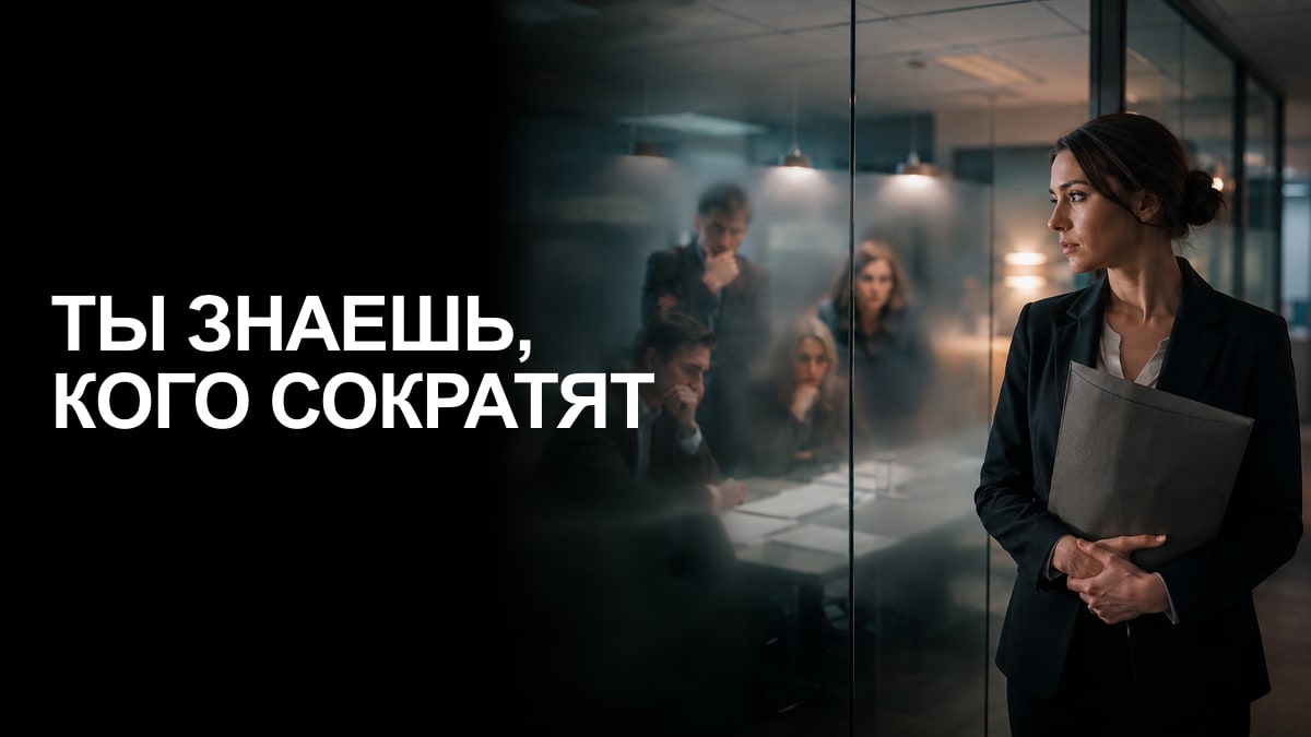 Кинематографичная редакционная обложка: Руководитель знает о сокращении: что он может сказать сотрудникам