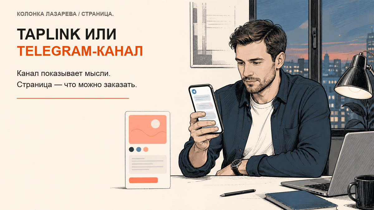 Специалист отделяет поток публикаций в Telegram от постоянной страницы своей услуги