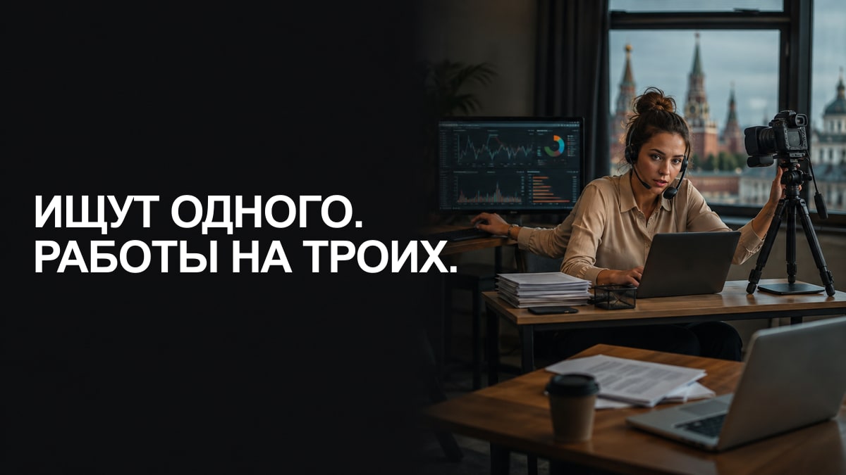 Кинематографичная редакционная обложка: Вакансия на троих: почему компании склеивают несколько работ в одну