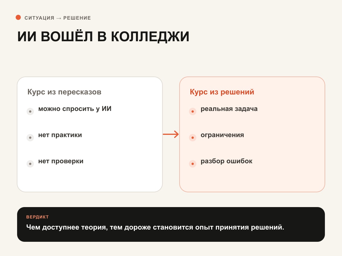 Сравнение знания инструмента и умения решать производственную задачу