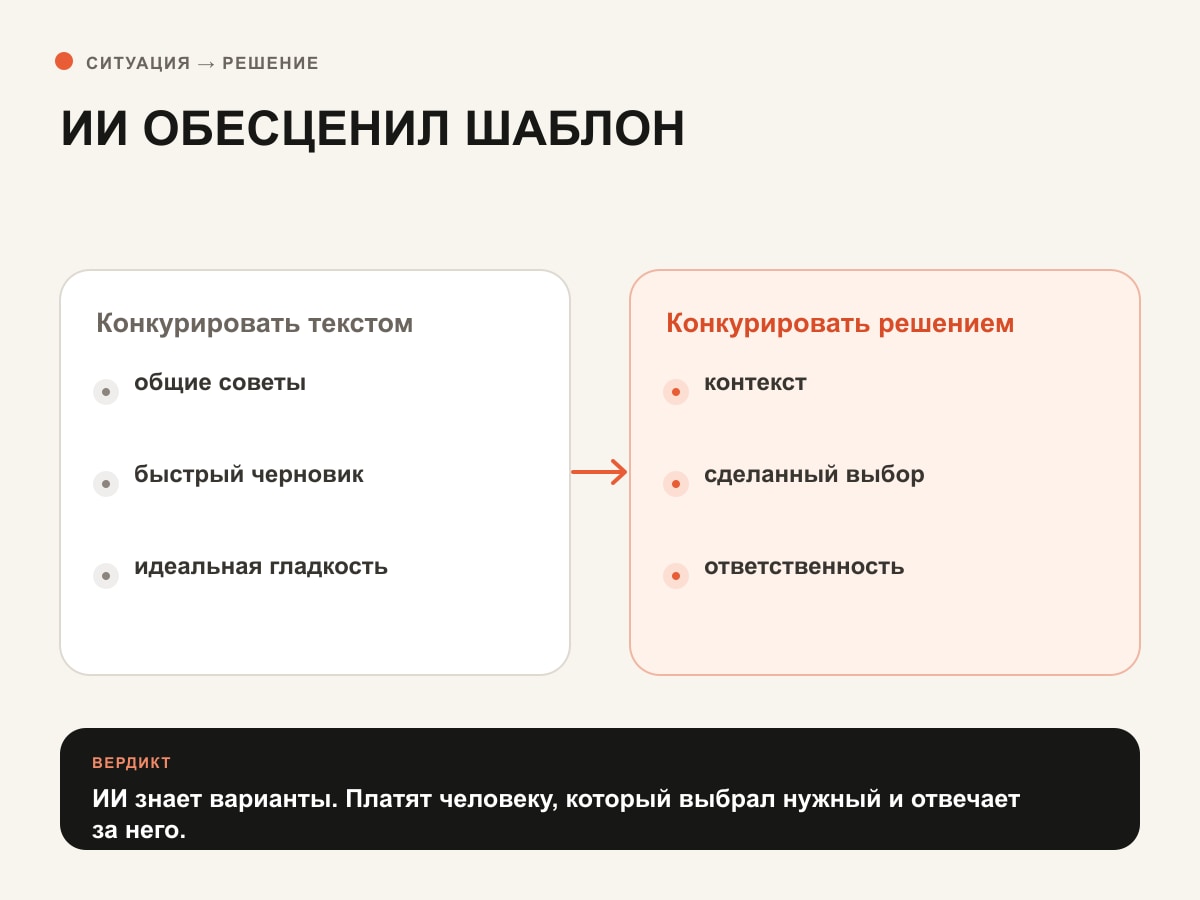 Сравнение конкуренции общим текстом и конкуренции точным решением
