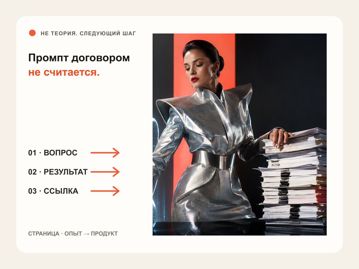 Редакционная сцена к статье «С 1 сентября действует закон об ИИ. Промпт «сделай красиво» договором не считается»